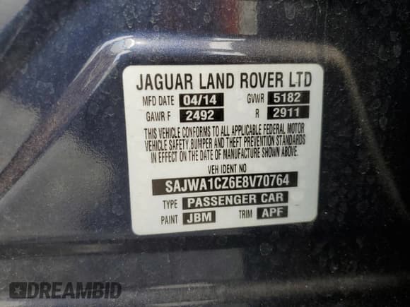 ✅ 2014 Jaguar XJ • VIN: SAJWA1CZ6E8V70764 • Lot: 60969215. Wystawiony na Copart z przebiegiem 86 793 mil. Bezpłatny archiwum sprzedaży aukcyjnych z USA i szczegółowy raport historii pojazdu na DreamBid. Zdjęcie 12.