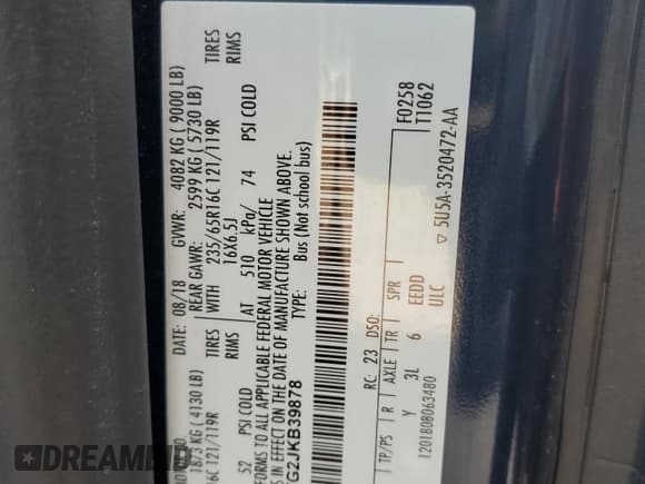 ✅ 2018 Ford Transit Passenger XL • VIN: 1FBZX2YG2JKB39878 • Lot: 54557905. Wystawiony na Copart z przebiegiem 132 974 mil. Bezpłatny archiwum sprzedaży aukcyjnych z USA i szczegółowy raport historii pojazdu na DreamBid. Zdjęcie 13.