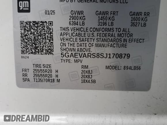 ✅ 2025 Buick Enclave Preferred • VIN: 5GAEVARS8SJ170879 • Lot: 91117295. Wystawiony na Copart z przebiegiem 22 508 mil. Bezpłatny archiwum sprzedaży aukcyjnych z USA i szczegółowy raport historii pojazdu na DreamBid. Zdjęcie 14.