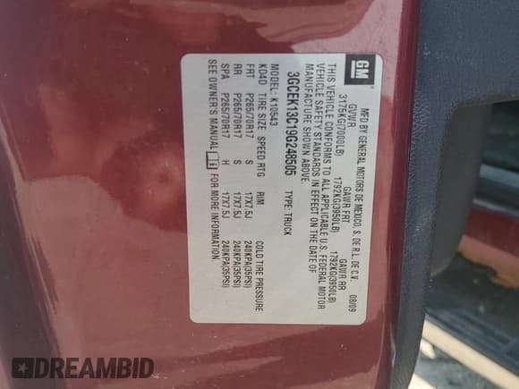 ✅ 2009 Chevrolet Silverado 1500 LS • VIN: 3GCEK13C19G248505 • Lot: 70676714. Listed on Copart with Not provided. Free auction sales archive from the USA and detailed vehicle history report at DreamBid. Image 15.