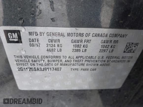 ✅ 2018 Chevrolet Impala LS • VIN: 2G11Z5SA3J9117407 • Лот: 43592253. Опубликован ранее на IAAI с пробегом 138 882 миль. Бесплатный доступ к архиву аукционных продаж из США и подробный отчёт об истории автомобиля на DreamBid. Изображение 9.