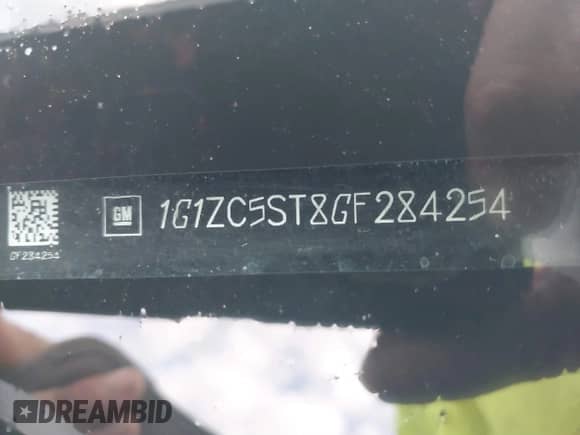 2016 Chevrolet Malibu LS with VIN 1G1ZC5ST8GF284254, listed as a IAAI auction lot 41321891 with 184,770 mi miles and . Bid and sale history available at DreamBid. Image 9.