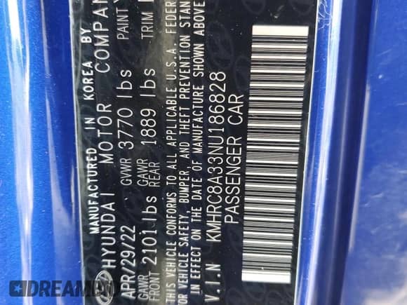 2022 Hyundai Venue SEL z VIN KMHRC8A33NU186828, wystawiony jako Copart lot #79572954 z przebiegiem 17 975 mil mil oraz Szkoda całkowita • Salvage title. Historia ofert i sprzedaży dostępna na DreamBid. Obrazek 12.