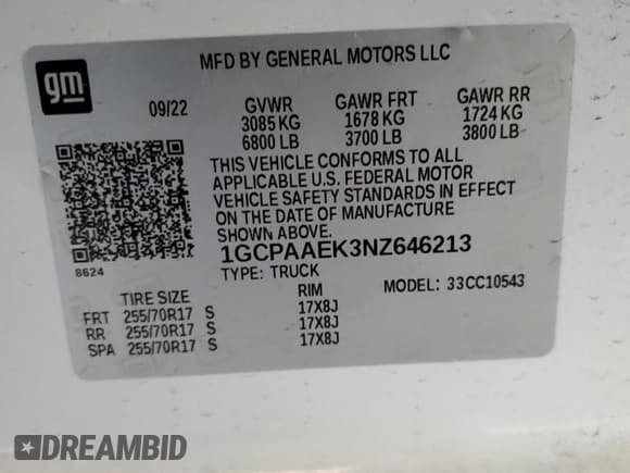 ✅ 2022 Chevrolet Silverado 1500 Work Truck • VIN: 1GCPAAEK3NZ646213 • Lot: 43365685. Wystawiony na Copart z przebiegiem 76 132 mil. Bezpłatny archiwum sprzedaży aukcyjnych z USA i szczegółowy raport historii pojazdu na DreamBid. Zdjęcie 12.