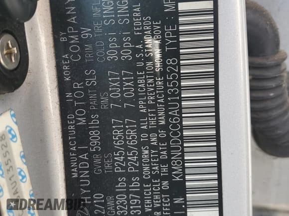 ✅ 2010 Hyundai Veracruz Limited • VIN: KM8NUDCC6AU135528 • Лот: 64490955. Опубликован ранее на Copart с пробегом 118 244 миль. Бесплатный доступ к архиву аукционных продаж из США и подробный отчёт об истории автомобиля на DreamBid. Изображение 13.