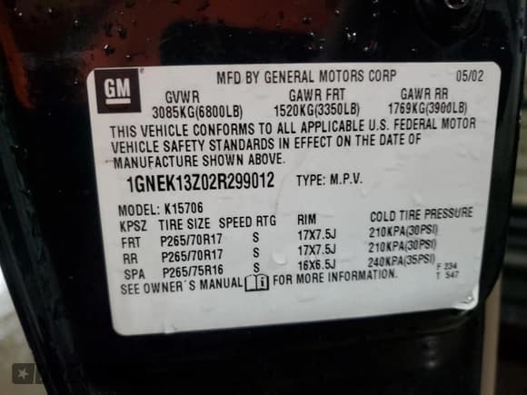 ✅ 2002 Chevrolet Tahoe LS • VIN: 1GNEK13Z02R299012 • Lot: 62668835. Listed on Copart with 168,405 mi. Free auction sales archive from the USA and detailed vehicle history report at DreamBid. Image 13.