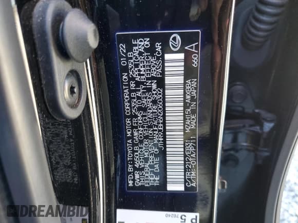 ✅ 2022 Lexus UX 250h F Sport • VIN: JTHR9JBH6N2060302 • Lot: 77128664. Listed on Copart with 46,532 mi. Free auction sales archive from the USA and detailed vehicle history report at DreamBid. Image 15.