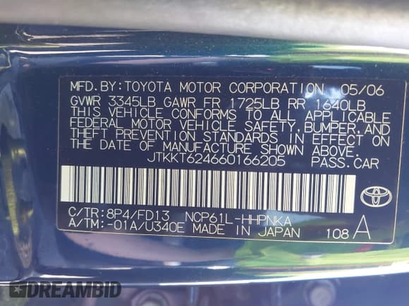 ✅ 2006 Scion xA • VIN: JTKKT624660166205 • Lot: 43225238. Wystawiony na IAAI z przebiegiem 99 146 mil. Bezpłatny archiwum sprzedaży aukcyjnych z USA i szczegółowy raport historii pojazdu na DreamBid. Zdjęcie 9.