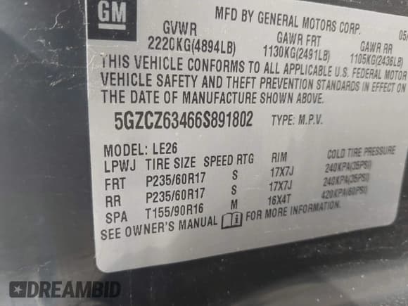 ✅ 2006 Saturn VUE • VIN: 5GZCZ63466S891802 • Lot: 42053473. Wystawiony na IAAI z przebiegiem 133 439 mil. Bezpłatny archiwum sprzedaży aukcyjnych z USA i szczegółowy raport historii pojazdu na DreamBid. Zdjęcie 9.