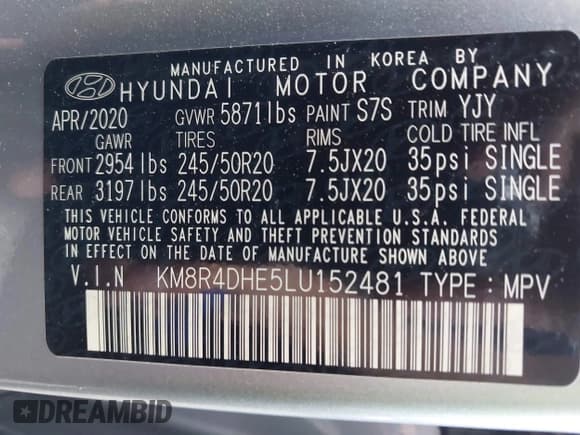 ✅ 2020 Hyundai Palisade SEL • VIN: KM8R4DHE5LU152481 • Лот: 43343649. Опубликован ранее на IAAI с пробегом 28 629 миль. Бесплатный доступ к архиву аукционных продаж из США и подробный отчёт об истории автомобиля на DreamBid. Изображение 9.