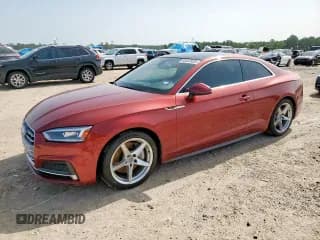 ✅ 2018 Audi A5 Premium Plus • VIN: WAUTNAF56JA020091 • Lot: 63053935. Listed on Copart with 55,241 mi. Free auction sales archive from the USA and detailed vehicle history report at DreamBid. Image 1.