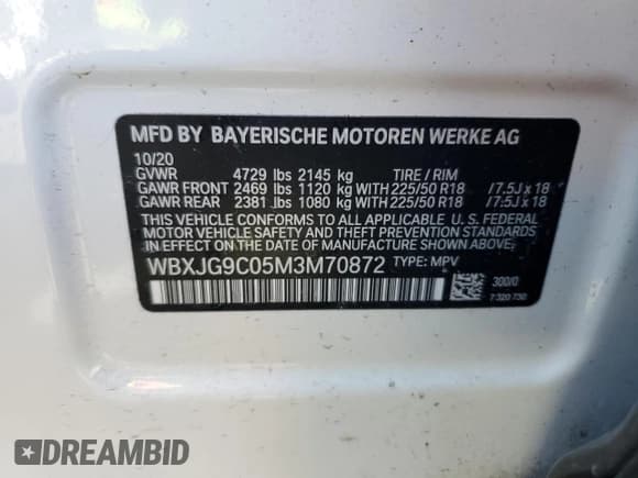 ✅ 2021 BMW X1 xDrive28i • VIN: WBXJG9C05M3M70872 • Lot: 48366915. Wystawiony na Copart z przebiegiem 40 662 mil. Bezpłatny archiwum sprzedaży aukcyjnych z USA i szczegółowy raport historii pojazdu na DreamBid. Zdjęcie 13.