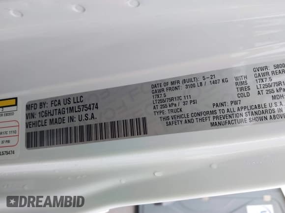 ✅ 2021 Jeep Gladiator Willys • VIN: 1C6HJTAG1ML575474 • Лот: 41439898. Опубликован ранее на IAAI с пробегом 44 335 миль. Бесплатный доступ к архиву аукционных продаж из США и подробный отчёт об истории автомобиля на DreamBid. Изображение 9.