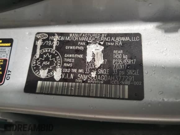 ✅ 2010 Hyundai Santa Fe GL • VIN: 5NMSGDAG0AH377291 • Лот: 90657505. Размещён на Copart с пробегом 282 446 миль миль. Получите бесплатный доступ к архиву аукционных продаж из США и посмотрите подробный отчёт об истории автомобиля на DreamBid. Изображение 13.