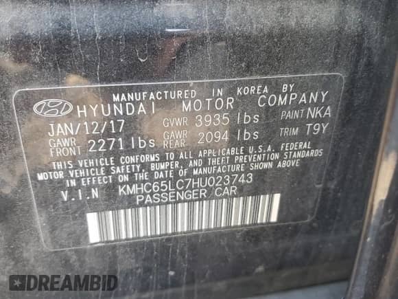 2017 Hyundai Ioniq Blue с VIN KMHC65LC7HU023743, выставлен на аукционе Copart как лот 78131464 с пробегом 129 787 миль миль и Списание • Salvage title. История ставок и продаж доступна на DreamBid. Изображение 12.