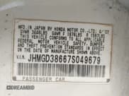 ✅ 2007 Honda Fit Sport • VIN: JHMGD38667S049679 • Лот: 43696582. Опубликован ранее на IAAI с пробегом 349 170 миль. Бесплатный доступ к архиву аукционных продаж из США и подробный отчёт об истории автомобиля на DreamBid. Изображение 9.