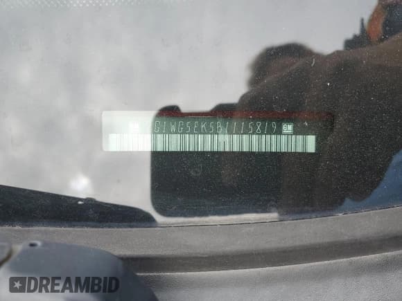 ✅ 2011 Chevrolet Impala LT Fleet • VIN: 2G1WG5EK5B1115819 • Lot: 60469135. Listed on Copart with 184,697 mi. Free auction sales archive from the USA and detailed vehicle history report at DreamBid. Image 12.