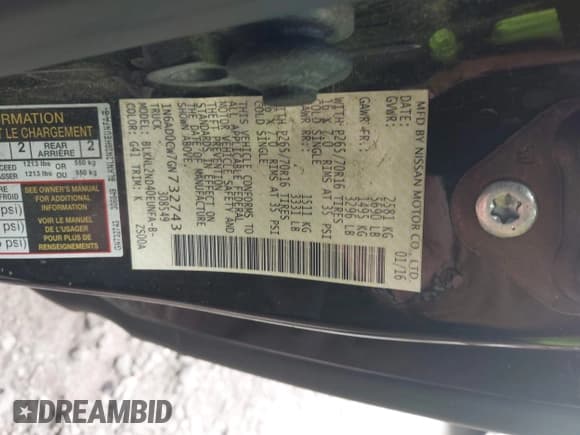 ✅ 2016 Nissan Frontier SV • VIN: 1N6AD0CW7GN732743 • Lot: 42082241. Listed on IAAI with 79,343 mi. Free auction sales archive from the USA and detailed vehicle history report at DreamBid. Image 9.