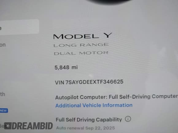 ✅ 2026 Tesla Model Y Long Range Launch Series • VIN: 7SAYGDEEXTF346625 • Lot: 43208694. Wystawiony na IAAI z przebiegiem 5 848 mil. Bezpłatny archiwum sprzedaży aukcyjnych z USA i szczegółowy raport historii pojazdu na DreamBid. Zdjęcie 16.