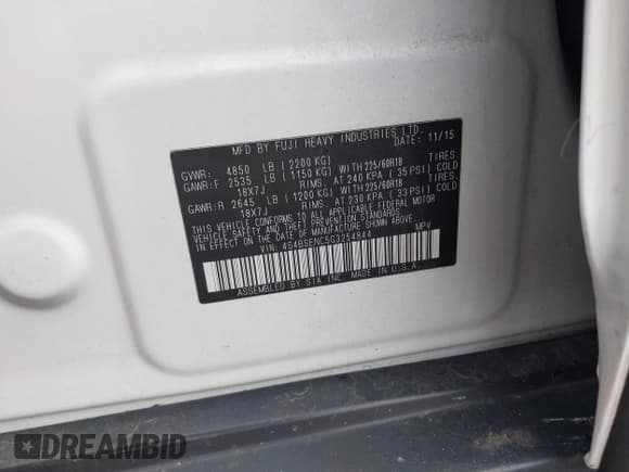 ✅ 2016 Subaru Outback Limited • VIN: 4S4BSENC5G3254844 • Lot: 43580399. Wystawiony na IAAI z przebiegiem 162 862 mil. Bezpłatny archiwum sprzedaży aukcyjnych z USA i szczegółowy raport historii pojazdu na DreamBid. Zdjęcie 9.