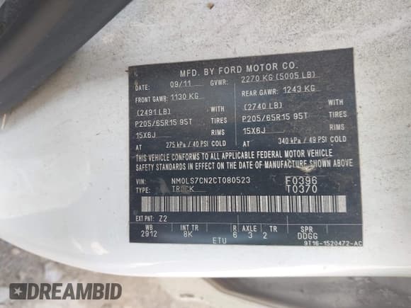 ✅ 2012 Ford Transit Connect XL • VIN: NM0LS7CN2CT080523 • Lot: 42336502. Listed on IAAI with 212,708 mi. Free auction sales archive from the USA and detailed vehicle history report at DreamBid. Image 9.