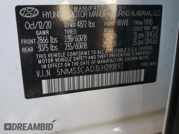 ✅ 2020 Hyundai Santa Fe SEL • VIN: 5NMS3CAD3LH291892 • Lot: 76431643. Wystawiony na Copart z przebiegiem 29 739 mil. Bezpłatny archiwum sprzedaży aukcyjnych z USA i szczegółowy raport historii pojazdu na DreamBid. Zdjęcie 14.