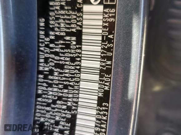 ✅ 2016 Toyota Corolla S Plus • VIN: 5YFBURHE0GP494281 • Lot: 90692915. Wystawiony na Copart z przebiegiem 163 957 mil. Bezpłatny archiwum sprzedaży aukcyjnych z USA i szczegółowy raport historii pojazdu na DreamBid. Zdjęcie 13.