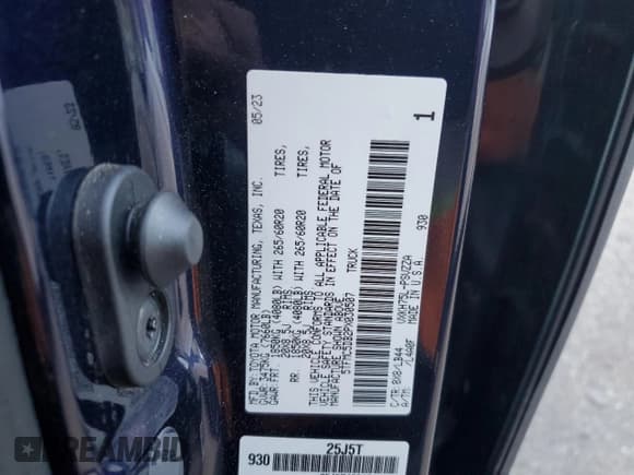 ✅ 2023 Toyota Tundra 1794 Edition • VIN: 5TFMC5DB2PX030507 • Lot: 41451995. Wystawiony na Copart z przebiegiem 35 151 mil. Bezpłatny archiwum sprzedaży aukcyjnych z USA i szczegółowy raport historii pojazdu na DreamBid. Zdjęcie 12.