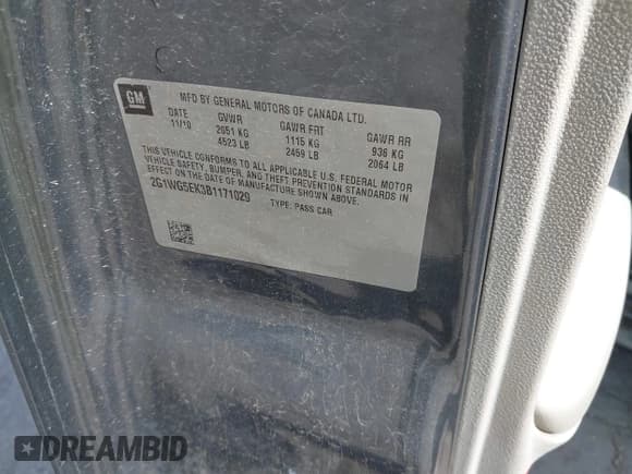 ✅ 2011 Chevrolet Impala LT Fleet • VIN: 2G1WG5EK3B1171029 • Lot: 42155270. Wystawiony na IAAI z przebiegiem 242 297 mil. Bezpłatny archiwum sprzedaży aukcyjnych z USA i szczegółowy raport historii pojazdu na DreamBid. Zdjęcie 9.