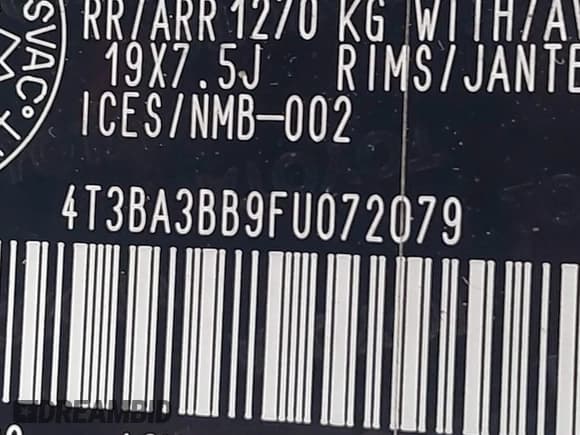 ✅ 2015 Toyota Venza LE • VIN: 4T3BA3BB9FU072079 • Lot: 42713859. Listed on IAAI with 176,907 mi. Free auction sales archive from the USA and detailed vehicle history report at DreamBid. Image 9.