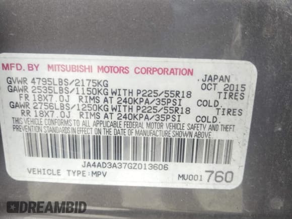 ✅ 2016 Mitsubishi Outlander SE • VIN: JA4AD3A37GZ013606 • Lot: 42744929. Wystawiony na IAAI z przebiegiem 115 969 mil. Bezpłatny archiwum sprzedaży aukcyjnych z USA i szczegółowy raport historii pojazdu na DreamBid. Zdjęcie 9.