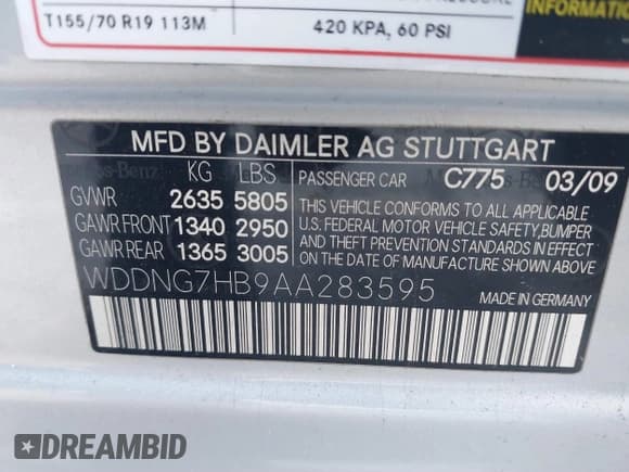 ✅ 2010 Mercedes-Benz S 63 AMG • VIN: WDDNG7HB9AA283595 • Лот: 41425737. Опубликован ранее на IAAI с пробегом 125 940 миль. Бесплатный доступ к архиву аукционных продаж из США и подробный отчёт об истории автомобиля на DreamBid. Изображение 9.