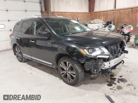✅ 2019 Nissan Pathfinder S • VIN: 5N1DR2MMXKC595274 • Lot: 43751298. Listed on IAAI with 106,868 mi. Free auction sales archive from the USA and detailed vehicle history report at DreamBid. Image 1.