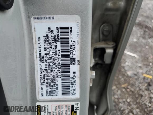 ✅ 2004 Toyota Matrix Std • VIN: 2T1KR32E94C274124 • Lot: 82093555. Wystawiony na Copart z przebiegiem Nie podano. Bezpłatny archiwum sprzedaży aukcyjnych z USA i szczegółowy raport historii pojazdu na DreamBid. Zdjęcie 12.