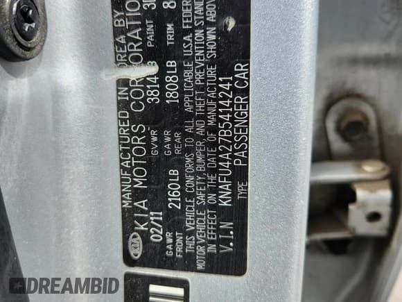 ✅ 2011 Kia Forte EX • VIN: KNAFU4A27B5414241 • Lot: 69451185. Wystawiony na Copart z przebiegiem Nie podano. Bezpłatny archiwum sprzedaży aukcyjnych z USA i szczegółowy raport historii pojazdu na DreamBid. Zdjęcie 12.