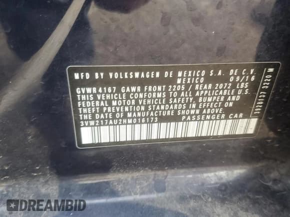 ✅ 2017 Volkswagen Golf S • VIN: 3VW217AU2HM016173 • Lot: 90089055. Wystawiony na Copart z przebiegiem 133 301 mil. Bezpłatny archiwum sprzedaży aukcyjnych z USA i szczegółowy raport historii pojazdu na DreamBid. Zdjęcie 13.