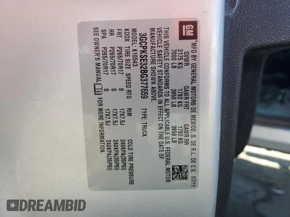 ✅ 2011 Chevrolet Silverado 1500 LT • VIN: 3GCPKSE32BG377659 • Лот: 86699625. Опубликован ранее на Copart с пробегом 153 740 миль. Бесплатный доступ к архиву аукционных продаж из США и подробный отчёт об истории автомобиля на DreamBid. Изображение 12.