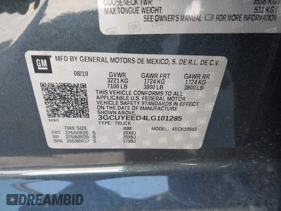 ✅ 2020 Chevrolet Silverado 1500 RST • VIN: 3GCUYEED4LG101285 • Lot: 42272752. Wystawiony na IAAI z przebiegiem 50 248 mil. Bezpłatny archiwum sprzedaży aukcyjnych z USA i szczegółowy raport historii pojazdu na DreamBid. Zdjęcie 9.