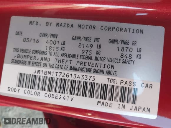 ✅ 2016 Mazda 3 i Sport • VIN: JM1BM1T72G1343375 • Lot: 43627040. Listed on IAAI with 137,020 mi. Free auction sales archive from the USA and detailed vehicle history report at DreamBid. Image 9.