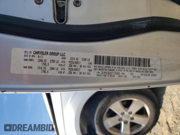 ✅ 2012 Dodge Journey SXT • VIN: 3C4PDCBG5CT174345 • Lot: 89817465. Wystawiony na Copart z przebiegiem 197 518 mil. Bezpłatny archiwum sprzedaży aukcyjnych z USA i szczegółowy raport historii pojazdu na DreamBid. Zdjęcie 13.