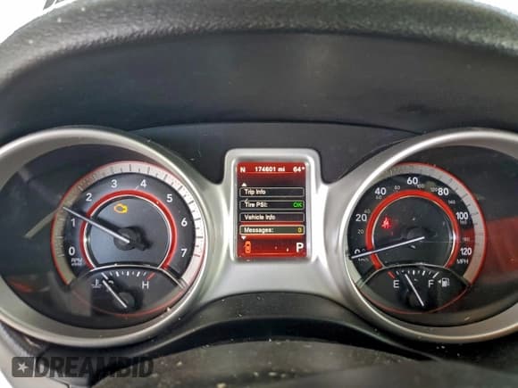 ✅ 2017 Dodge Journey SXT • VIN: 3C4PDDBG6HT703492 • Lot: 93755395. Listed on Copart with 174,601 mi. Free auction sales archive from the USA and detailed vehicle history report at DreamBid. Image 9.