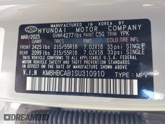 ✅ 2025 Hyundai Kona SEL • VIN: KM8HBCAB1SU310910 • Лот: 43537364. Опубликован ранее на IAAI с пробегом 11 283 миль. Бесплатный доступ к архиву аукционных продаж из США и подробный отчёт об истории автомобиля на DreamBid. Изображение 9.