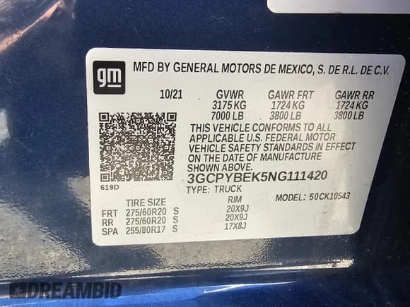 ✅ 2022 Chevrolet Silverado 1500 Custom • VIN: 3GCPYBEK5NG111420 • Lot: 58735745. Wystawiony na Copart z przebiegiem 118 861 mil. Bezpłatny archiwum sprzedaży aukcyjnych z USA i szczegółowy raport historii pojazdu na DreamBid. Zdjęcie 10.