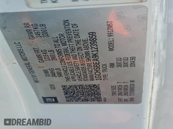 ✅ 2019 Chevrolet Colorado 2WD Work Truck • VIN: 1GCHSBEA9K1239859 • Lot: 94489225. Wystawiony na Copart z przebiegiem 145 374 mil. Bezpłatny archiwum sprzedaży aukcyjnych z USA i szczegółowy raport historii pojazdu na DreamBid. Zdjęcie 12.