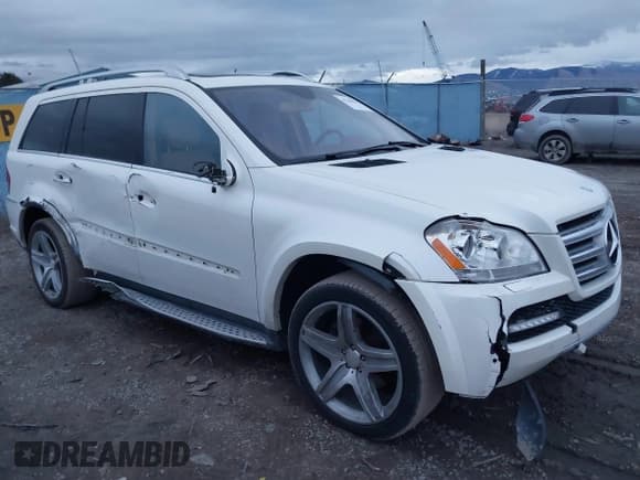 ✅ 2012 Mercedes-Benz GL 550 • VIN: 4JGBF8GE5CA766338 • Lot: 41158629. Listed on IAAI with 162,475 mi. Free auction sales archive from the USA and detailed vehicle history report at DreamBid. Image 1.