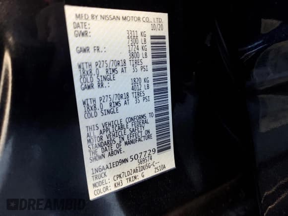 ✅ 2021 Nissan Titan Pro-4X • VIN: 1N6AA1ED9MN507729 • Lot: 46166005. Wystawiony na Copart z przebiegiem 73 153 mil. Bezpłatny archiwum sprzedaży aukcyjnych z USA i szczegółowy raport historii pojazdu na DreamBid. Zdjęcie 12.