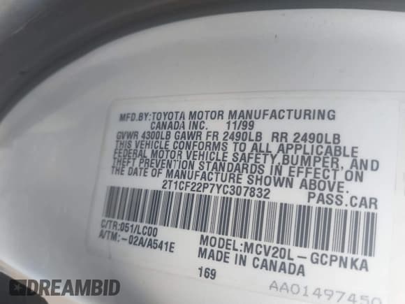 ✅ 2000 Toyota Solara SE • VIN: 2T1CF22P7YC307832 • Lot: 43021713. Wystawiony na IAAI z przebiegiem 133 175 mil. Bezpłatny archiwum sprzedaży aukcyjnych z USA i szczegółowy raport historii pojazdu na DreamBid. Zdjęcie 9.