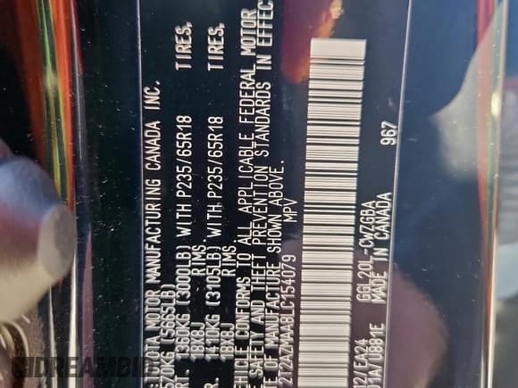 ✅ 2020 Lexus RX 350 • VIN: 2T2AZMAA8LC154079 • Lot: 71979535. Wystawiony na Copart z przebiegiem 60 058 mil. Bezpłatny archiwum sprzedaży aukcyjnych z USA i szczegółowy raport historii pojazdu na DreamBid. Zdjęcie 14.