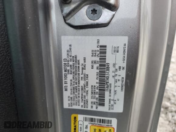 ✅ 2020 Ford Mustang EcoBoost • VIN: 1FA6P8TH0L5138849 • Lot: 83732884. Listed on Copart with 11,663 mi. Free auction sales archive from the USA and detailed vehicle history report at DreamBid. Image 12.