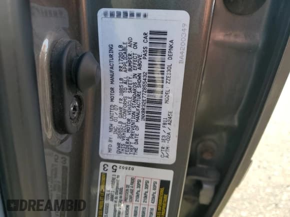 ✅ 2007 Toyota Corolla LE • VIN: 1NXBR32E77Z855432 • Лот: 91158225. Опубликован ранее на Copart с пробегом 154 945 миль. Бесплатный доступ к архиву аукционных продаж из США и подробный отчёт об истории автомобиля на DreamBid. Изображение 12.